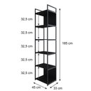 Ver imagem 4 de Estante Alta com 6 Prateleiras 185x45x33cm com Fundo Yon Preto