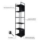 Ver imagem 6 de Estante Alta com 6 Prateleiras 185x45x33cm com Fundo Yon Preto