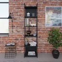 Ver imagem 1 de Estante Alta com 6 Prateleiras 185x45x33cm com Fundo Yon Preto