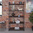 Ver imagem 1 de Estante com 5 Prateleiras 152cm x 80cm x 33cm Yon Marrom/Terracota/Preto
