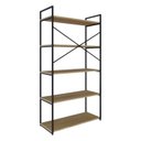 Ver imagem 7 de Estante com 5 Prateleiras 152cm x 80cm x 33cm Yon Marrom/Vermont Oak/Preta