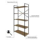 Ver imagem 6 de Estante com 5 Prateleiras 152cm x 80cm x 33cm Yon Marrom/Vermont Oak/Preta
