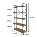 Ver imagem 4 de Estante com 5 Prateleiras 152cm x 80cm x 33cm Yon Marrom/Vermont Oak/Preta