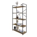 Ver imagem 5 de Estante com 5 Prateleiras 152cm x 80cm x 33cm Yon Marrom/Vermont Oak/Preta