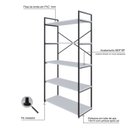 Ver imagem 6 de Estante com 5 Prateleiras 152cm x 80cm x 33cm Yon Branco/Preto
