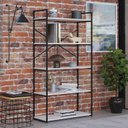 Ver mais imagens de Estante com 5 Prateleiras 152cm x 80cm x 33cm Yon Branco/Preto