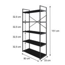 Ver imagem 4 de Estante com 5 Prateleiras 152cm x 80cm x 33cm Yon Preto
