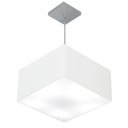 Ver imagem 1 de Lustre Pendente Quadrado Vivare Md-4020 Cúpula em Tecido 21/35x35cm - Bivolt - Branco - Bivolt