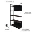 Ver imagem 6 de Estante com 5 Prateleiras 152cm x 80cm x 33cm com Fundo Yon Marrom/Terracota/Preto