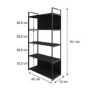 Ver imagem 4 de Estante com 5 Prateleiras 152cm x 80cm x 33cm com Fundo Yon Marrom/Terracota/Preto