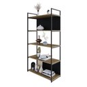Ver imagem 5 de Estante com 5 Prateleiras 152cm x 80cm x 33cm com Fundo Yon Marrom/Vermont Oak/Preto