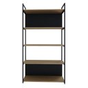 Ver imagem 2 de Estante com 5 Prateleiras 152cm x 80cm x 33cm com Fundo Yon Marrom/Vermont Oak/Preto