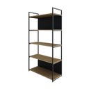 Ver imagem 3 de Estante com 5 Prateleiras 152cm x 80cm x 33cm com Fundo Yon Marrom/Vermont Oak/Preto