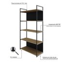 Ver imagem 6 de Estante com 5 Prateleiras 152cm x 80cm x 33cm com Fundo Yon Marrom/Vermont Oak/Preto