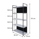 Ver imagem 4 de Estante com 5 Prateleiras 152cm x 80cm x 33cm com Fundo Yon Branco/Preto