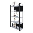 Ver imagem 5 de Estante com 5 Prateleiras 152cm x 80cm x 33cm com Fundo Yon Branco/Preto