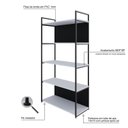 Ver imagem 6 de Estante com 5 Prateleiras 152cm x 80cm x 33cm com Fundo Yon Branco/Preto