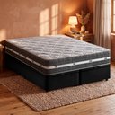 Ver imagem 2 de Cama Box Baú King Preto + Colchão Espuma D45 Ortopédico Zidi Brooklyn 193x203x67cm