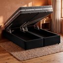 Ver imagem 3 de Cama Box Baú King Preto + Colchão Espuma D45 Ortopédico Zidi Brooklyn 193x203x67cm