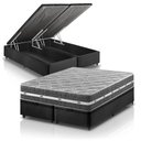 Ver imagem 1 de Cama Box Baú King Preto + Colchão Espuma D45 Ortopédico Zidi Brooklyn 193x203x67cm