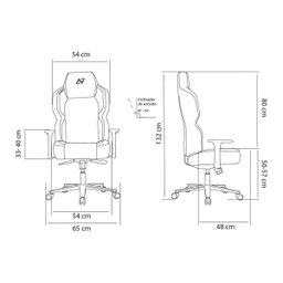 Cadeira Gamer Elements Magna Black, Tecido em Linho, Espuma 75D, Ajustável, Braços 3D, Preto - 70000 - 5