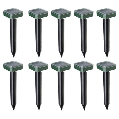 Repelente Solar Ultrassonico Kit com 10 Und Ratos Roedores Pestes Pragas Jardim Quintal Cobras Casa