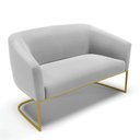 Ver imagem 1 de Sofá Namoradeira 2 Lugares Base Industrial Dourado Stella Suede Cinza D03 - D’Rossi