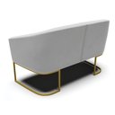 Ver imagem 3 de Sofá Namoradeira 2 Lugares Base Industrial Dourado Stella Suede Cinza D03 - D’Rossi