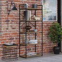 Ver mais imagens de Estante com 5 Prateleiras 152x60x33cm Yon Marrom/Vermont/Preto