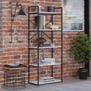 Ver mais imagens de Estante com 5 Prateleiras 152cm x 60cm x 33cm Yon Branco/Preto