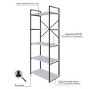 Ver imagem 6 de Estante com 5 Prateleiras 152cm x 60cm x 33cm Yon Branco/Preto