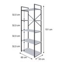 Ver imagem 4 de Estante com 5 Prateleiras 152cm x 60cm x 33cm Yon Branco/Preto