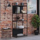 Ver mais imagens de Estante com 5 Prateleiras 152x60x33cm com Fundo Yon Marrom/Terracota/Preto