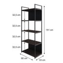Ver imagem 4 de Estante com 5 Prateleiras 152x60x33cm com Fundo Yon Marrom/Terracota/Preto