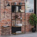 Ver mais imagens de Estante com 5 Prateleiras 152x60x33cm com Fundo Yon Marrom/Vermont/Preto