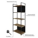 Ver imagem 6 de Estante com 5 Prateleiras 152x60x33cm com Fundo Yon Marrom/Vermont/Preto