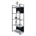 Ver imagem 5 de Estante com 5 Prateleiras 152x60x33cm com Fundo Yon Branco/Preto