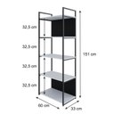 Ver imagem 4 de Estante com 5 Prateleiras 152x60x33cm com Fundo Yon Branco/Preto