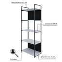 Ver imagem 6 de Estante com 5 Prateleiras 152x60x33cm com Fundo Yon Branco/Preto