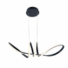 Lustre Pendente Desing Moderno Led Integrado Curvas 42w M2 Sala Quarto Cozinha Bivolt:preto - Luz Br - 1