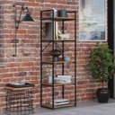 Ver mais imagens de Estante com 5 Prateleiras 152x45x33cm Yon Marrom/Vermont/Preto