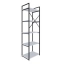 Ver imagem 7 de Estante com 5 Prateleiras 152x45x33cm Yon Branco/Preto