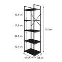 Ver imagem 4 de Estante com 5 Prateleiras 152x45x33cm Yon Preto