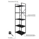 Ver imagem 6 de Estante com 5 Prateleiras 152x45x33cm Yon Preto