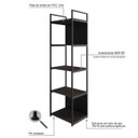 Ver imagem 6 de Estante com 5 Prateleiras 152x45x33cm com Fundo Yon Marrom/Terracota/Preto