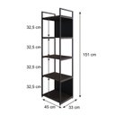 Ver imagem 4 de Estante com 5 Prateleiras 152x45x33cm com Fundo Yon Marrom/Terracota/Preto