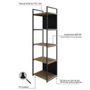 Ver imagem 6 de Estante com 5 Prateleiras 152x45x33cm com Fundo Yon Marrom/Vermont/Preto