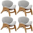 Ver imagem 1 de Kit 4 Poltronas Decorativa Orgânica Sala Living Kadosh L02 Bouclê Cinza - Lyam Decor