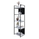 Ver imagem 5 de Estante com 5 Prateleiras 152x45x33cm com Fundo Yon Branco/Preto