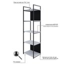 Ver imagem 6 de Estante com 5 Prateleiras 152x45x33cm com Fundo Yon Branco/Preto